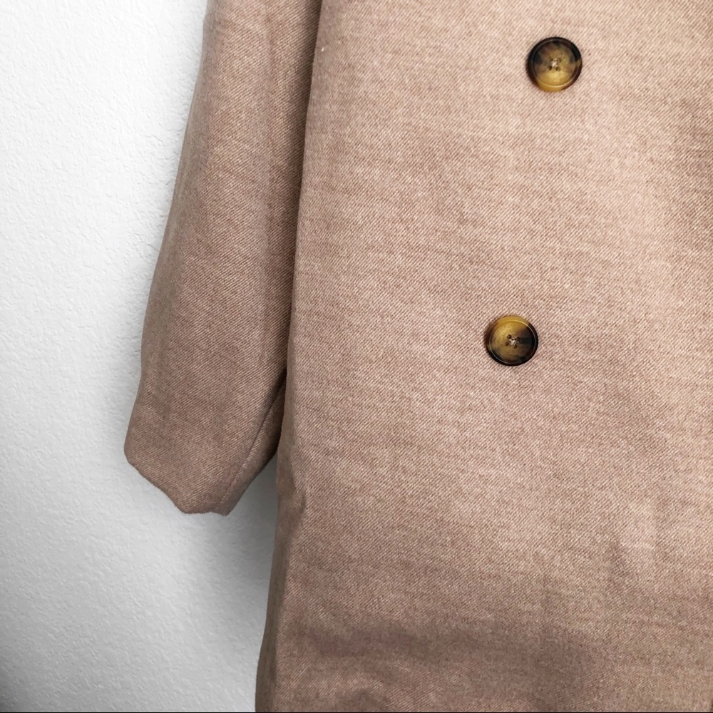 Free People Camel Hannah Slouchy Pea Coat Blazer - Picture 5 of 7